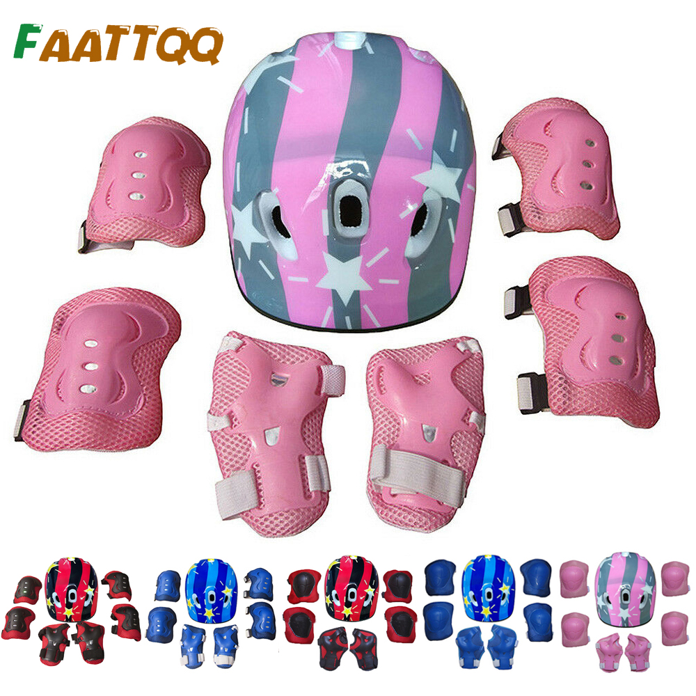 Cycling Gear Helmet - Adjustable Kids Helmet and Knee Pads