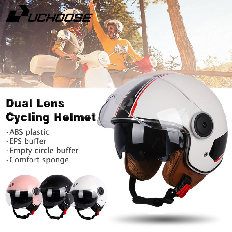 Vintage Cycling Gear - UCHOOSE 3/4 Open Face Motorcycle Helmets