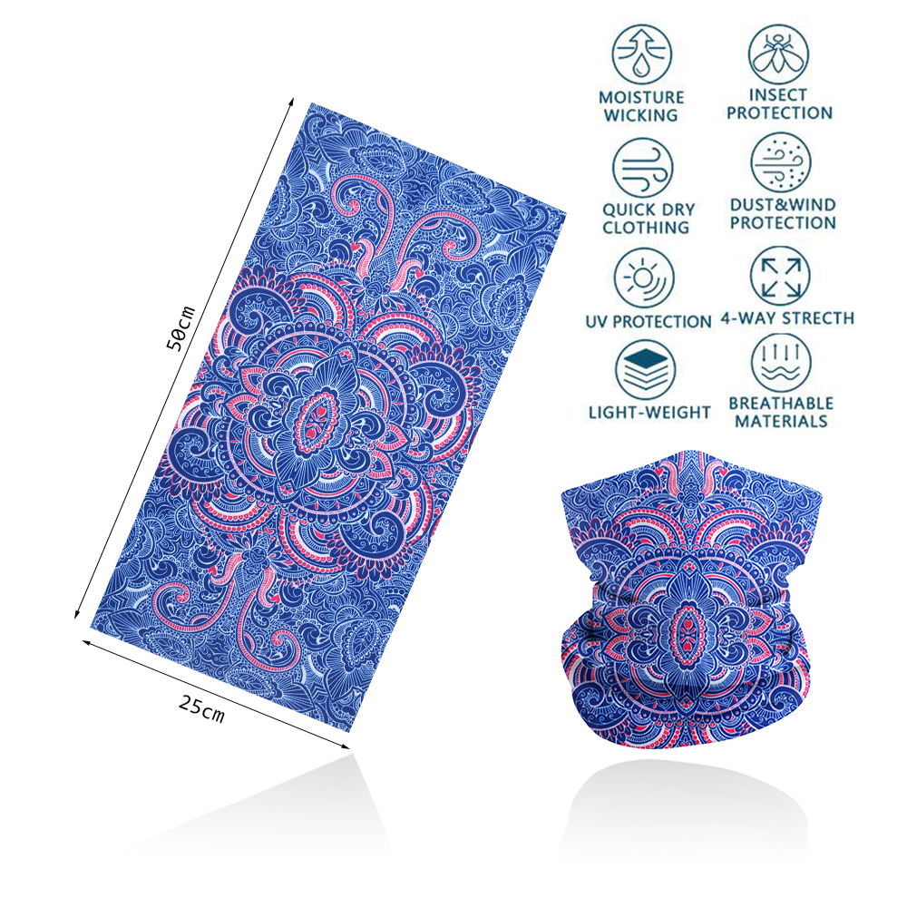 Cycling Gear For Women - Paisley Face Gaiter Women Windproof Seamless