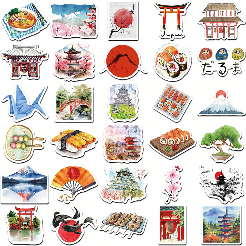 64pcs Watercolor Japan Travel  - Cycling Gear Japan avis et prix