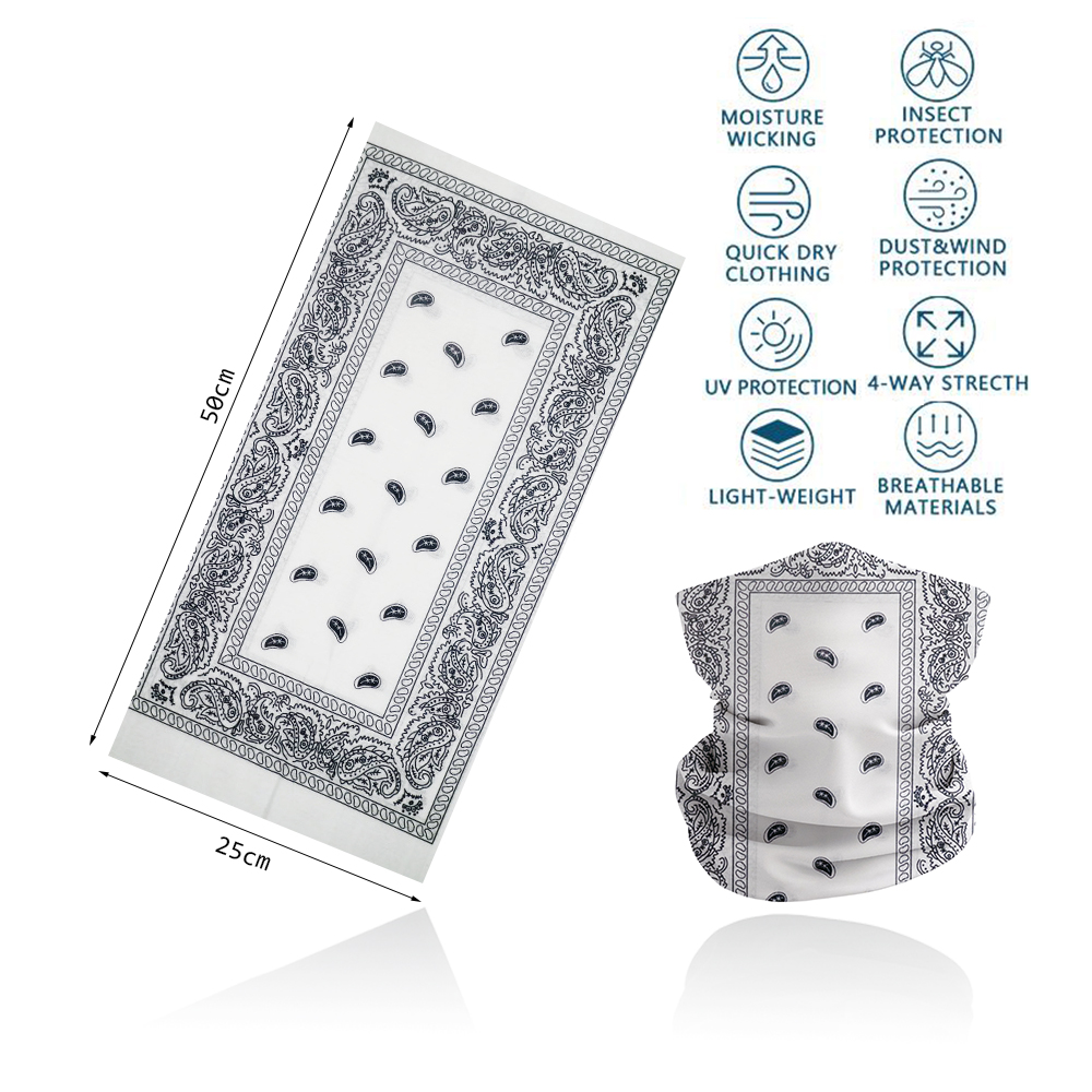 White Paisley Neck Gater Tube  - Cycling Gear For Women avis et prix