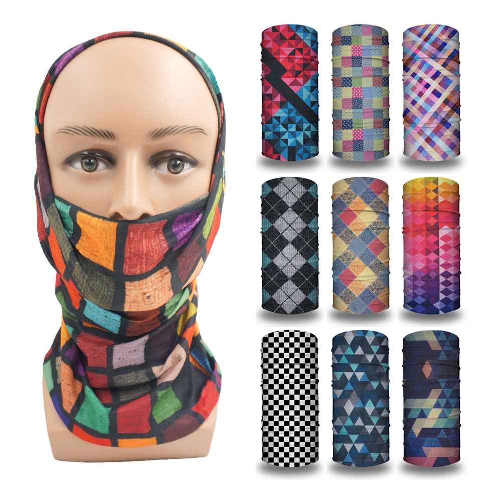 Geometric Plaid Printed Bandan - Cycling Gear For Women avis et prix