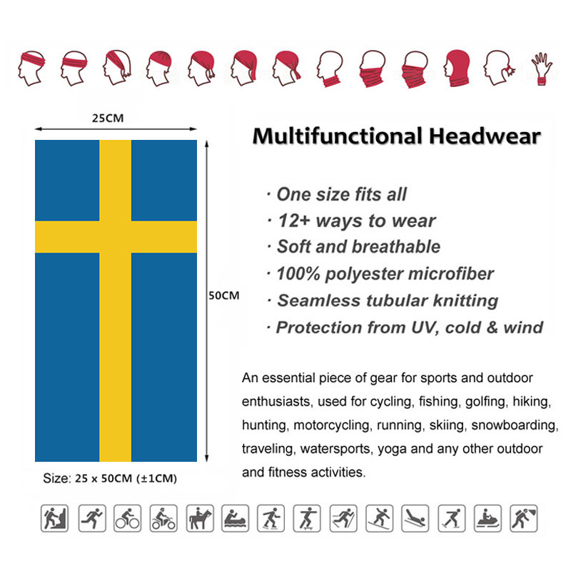 Sweden Flag Printed Bandana He - Cycling Gear For Women avis et prix
