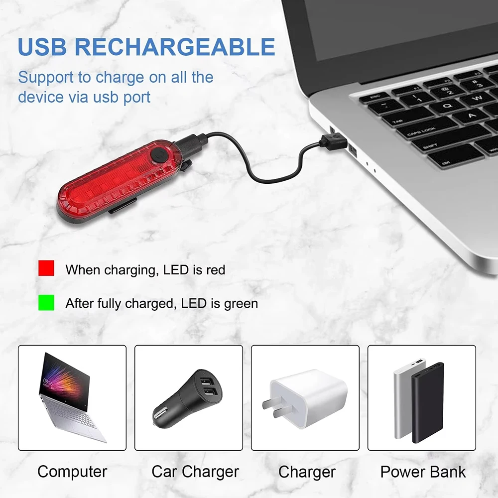 Bike Rear Tail Light USB Recha - Cycling Gear And Accessories avis et prix