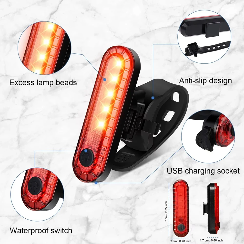 Bike Rear Tail Light USB Recha - Cycling Gear And Accessories avis et prix