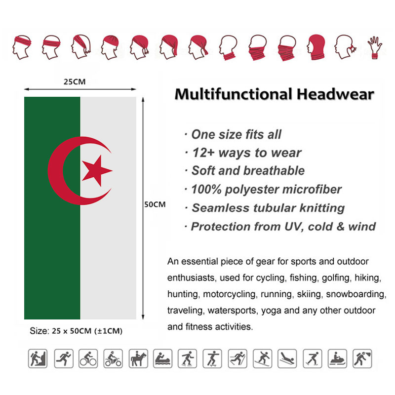Algeria Flag Printed Bandana H - Cycling Gear For Women avis et prix